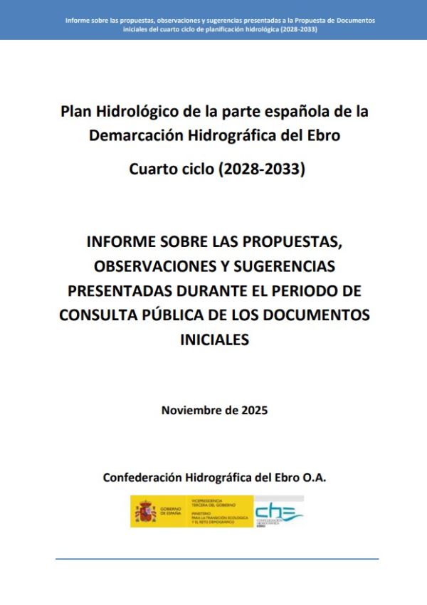 Plan hidrológico de la demarcación hidrográfica del Ebro, cuarto ciclo (2028-2033)