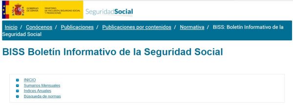 Indice de disposiciones de la Seguridad Social