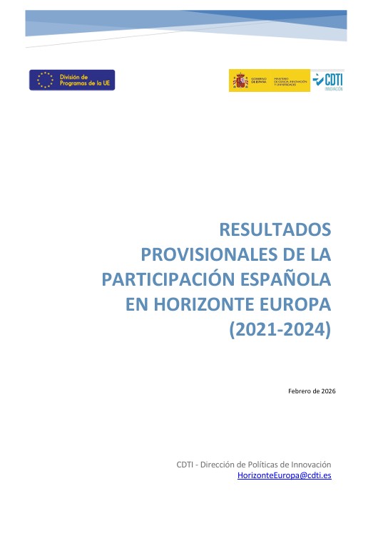 Resultados provisionales de la participación española en Horizonte Europa (2021-2024)