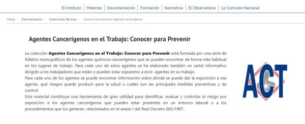 Agentes cancerígenos en el trabajo