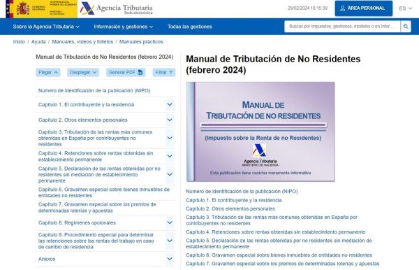 Manual de tributación de no residentes