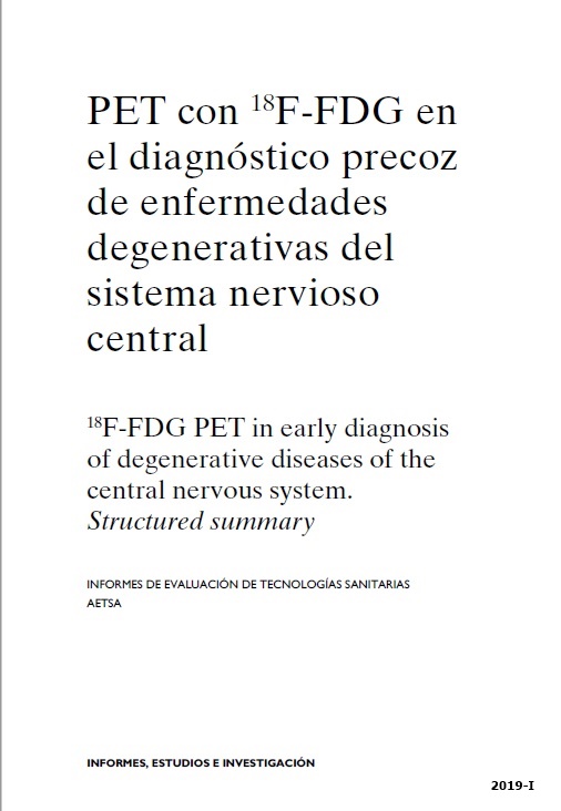 PET con 18F-FDG en el diagnóstico precoz de enfermedades degenerativas del sistema nervioso central