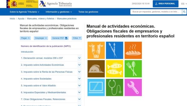 Manual de actividades económicas. Obligaciones fiscales de empresarios y profesionales residentes en territorio español