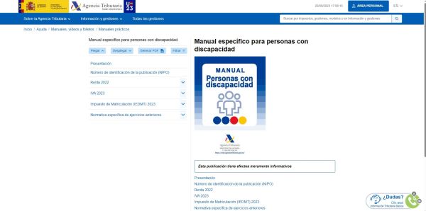 Manual específico para personas con discapacidad