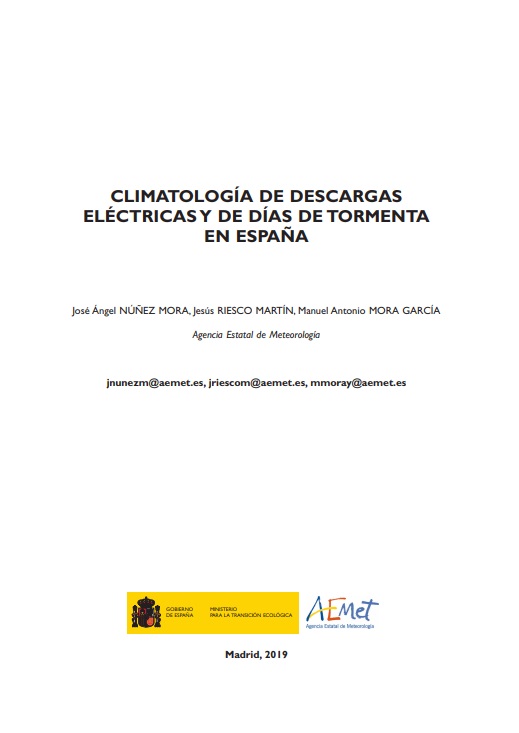 Climatología de descargas eléctricas y de días de tormenta en España
