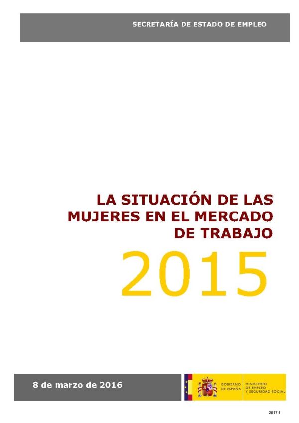 La situación de las mujeres en el mercado de trabajo en 2015
