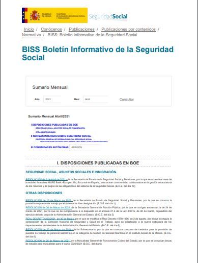 Boletín Informativo de la Seguridad Social