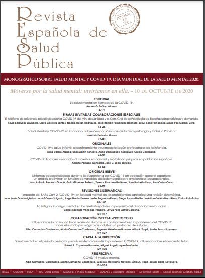 Monográfico sobre salud mental y covid 19