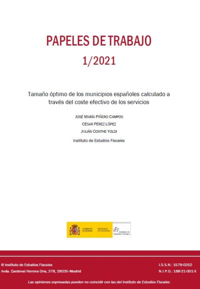 Tamaño óptimo de los municipios españoles calculado a través del coste efectivo de los servicios