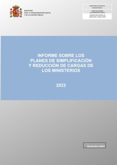 Informe sobre los Planes de Simplificación y Reducción de Cargas de los Ministerios