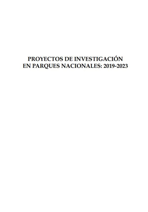 Proyectos de investigación en parques nacionales