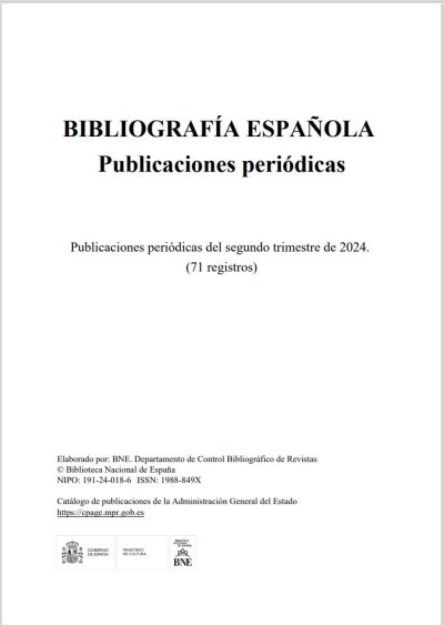 Bibliografía Española. Publicaciones Periódicas