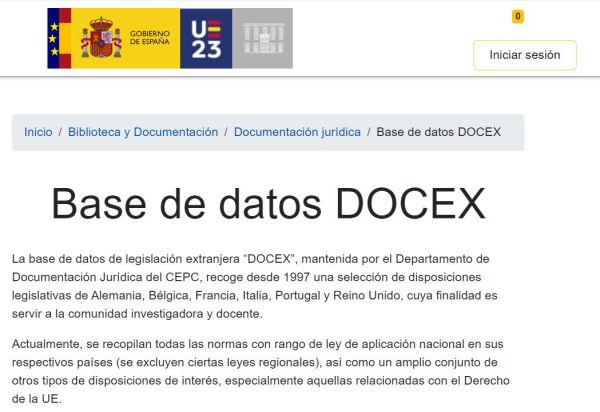 Docex. Base de datos de legislación extranjera