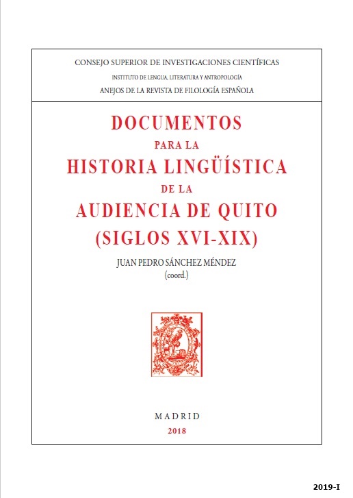 Documentos para la historia lingüística de la Audiencia de Quito