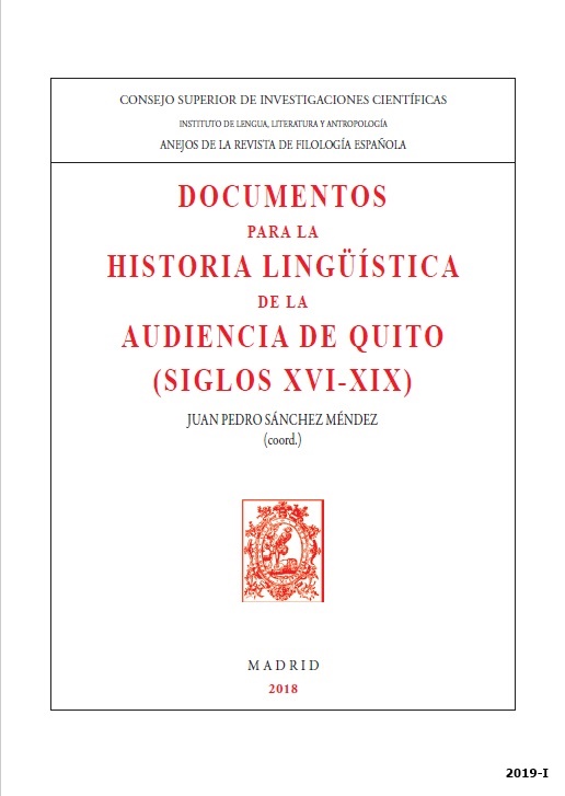 Documentos para la historia lingüística de la Audiencia de Quito