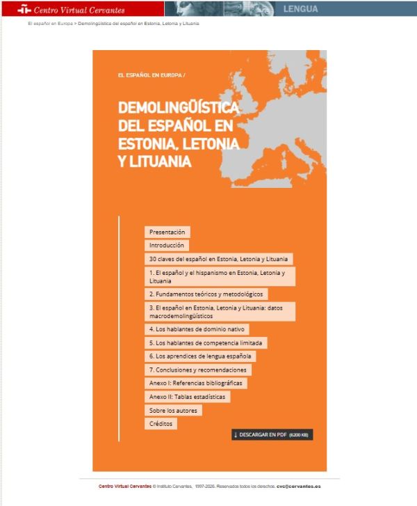 Demolingüística del español en Estonia, Letonia y Lituania