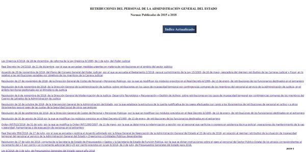Retribuciones del personal de la Administración General del Estado