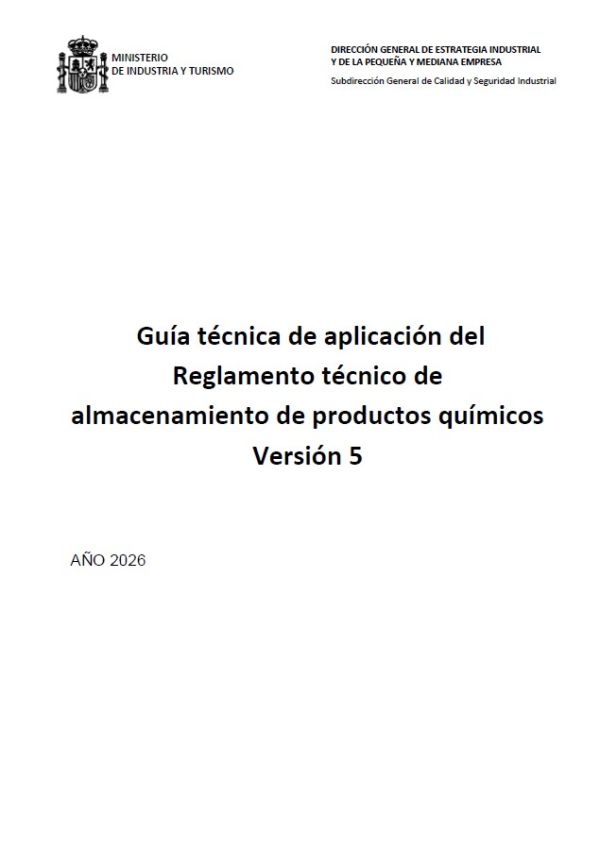 Guía técnica de aplicación del Reglamento técnico de almacenamiento de productos químicos