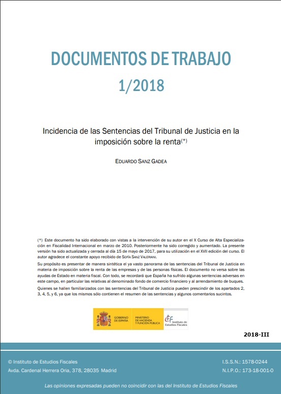 Incidencia de las sentencias del Tribunal de Justicia en la imposición sobre la renta