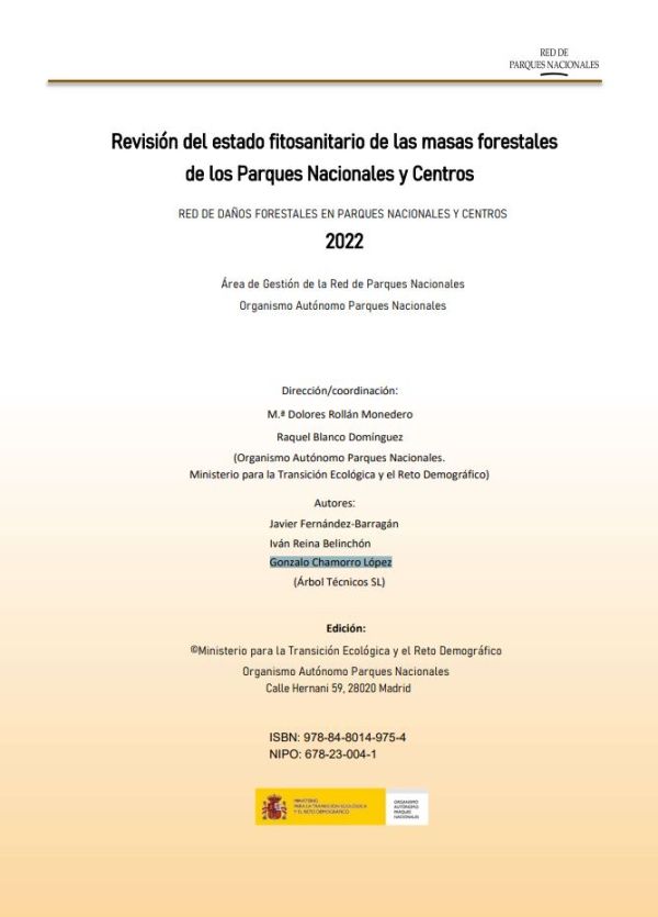Revisión del estado fitosanitario de las masas forestales de los Parques Nacionales y centros 2022