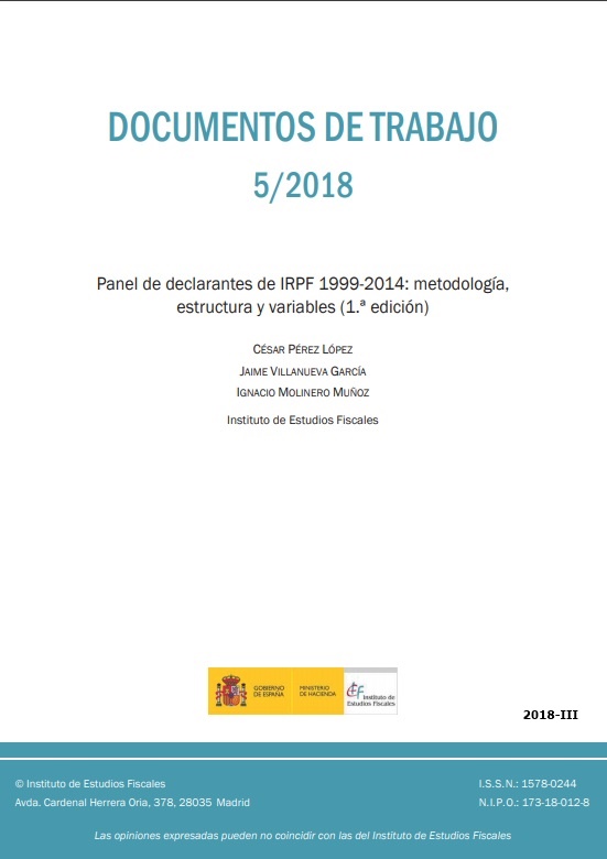 Panel de declarantes de IRPF 1999-2014: metodología, estructura y variables (1.ª edición)