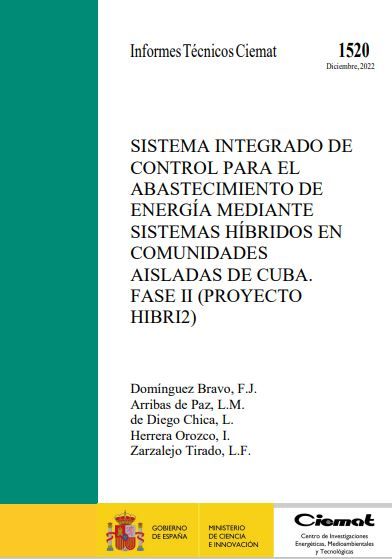 Sistema integrado de control para el abastecimiento de energía mediante sistemas híbridos en comunidades aisladas de Cuba