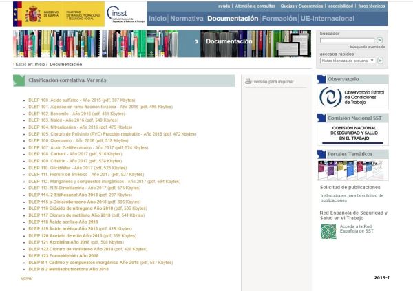 DLEP Documentación límites de exposición profesional