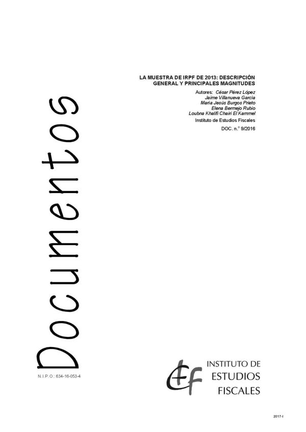 La muestra de IRPF de 2013, descripción general y principales magnitudes