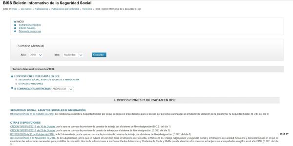 Boletín informativo de la Seguridad Social