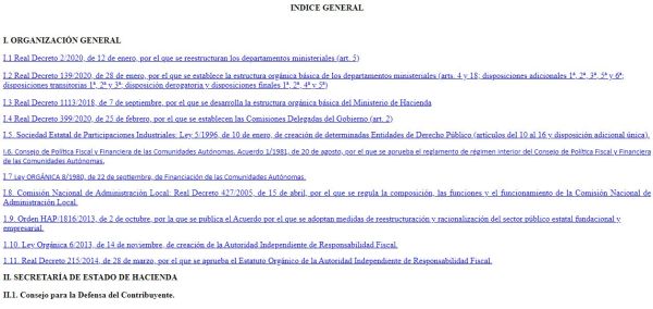 [Estructura del Ministerio de Hacienda]