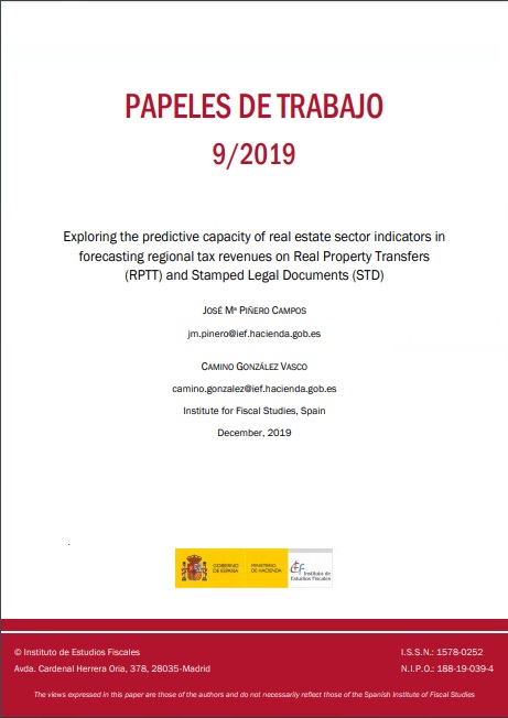 Exploring the predictive capacity of real estate sector indicators in forecasting regional tax revenues on Real Property Transfers (RPTT) and Stamped Legal Documents  (STD)