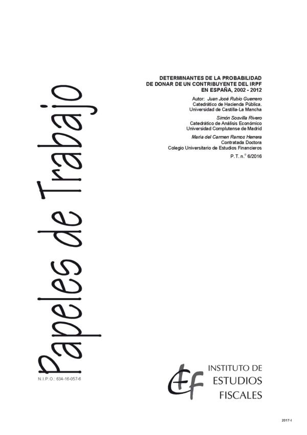 Determinantes de la probabilidad de donar de un contribuyente del IRPF en España, 2002-2012