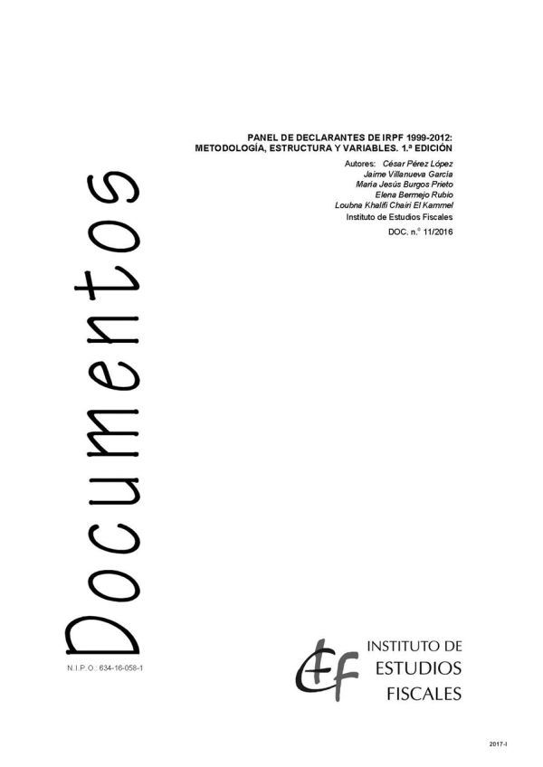 Panel de declarantes de IRPF 1999-2012, metodología, estructura y variables