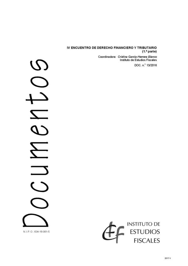 IV Encuentro de Derecho Financiero y Tributario (1ª parte)