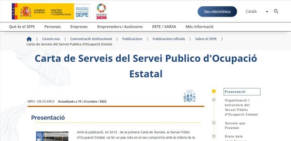Carta de serveis del Servei Publico d'Ocupació Estatal