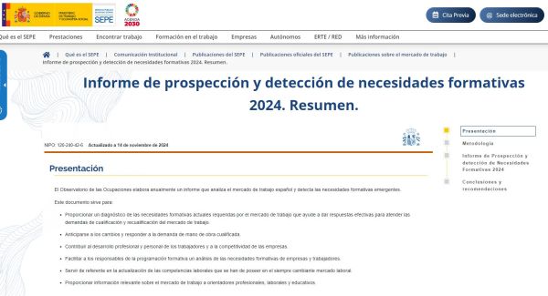 Informe de prospección y detección de necesidades formativas 2024