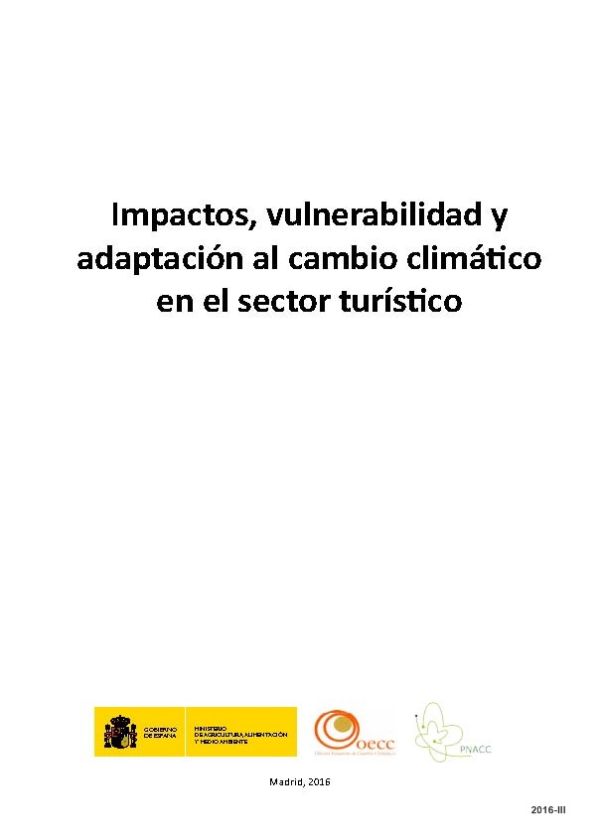 Impactos, vulnerabilidad y adaptación al cambio climático en el sector turístico