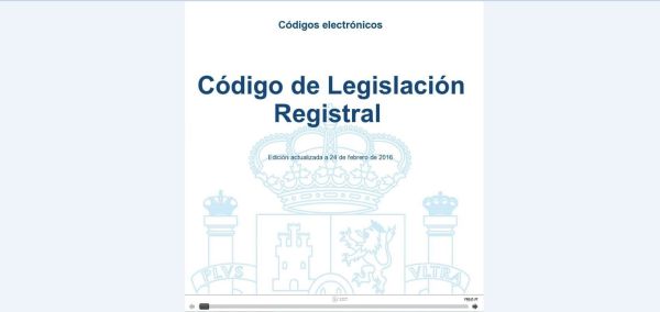 Código de legislación registral
