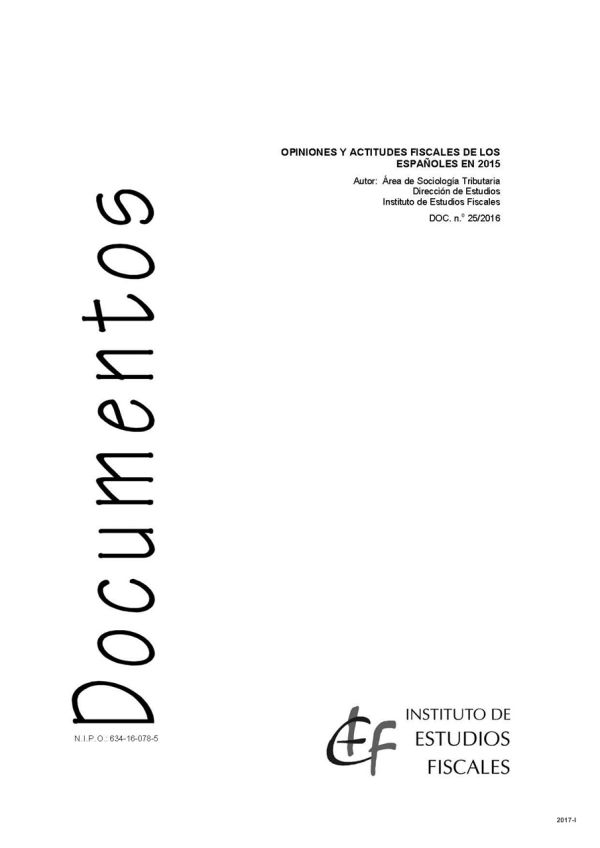 Opiniones y actitudes fiscales de los españoles en 2015