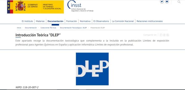 DLEP: Documentación Límites de Exposición Profesional