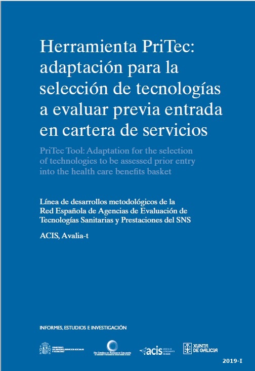 Herramienta PriTec, adaptación para la selección de tecnologías a evaluar previa entrada en cartera de servicios