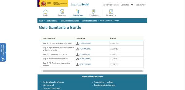 Guía sanitaria a bordo