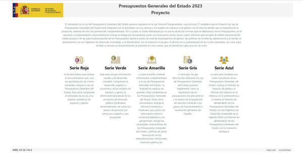 Presupuestos Generales del Estado. Proyecto 2023. Internet versión navegable
