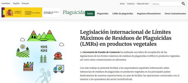 Legislación internacional de Límites Máximos de Residuos de Plaguicidas (LMRs) en productos vegetales