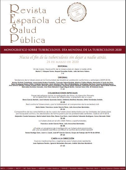 Revista Española de Salud Pública. -- Monográfico de tuberculosis : día mundial de la tuberculosis 2020