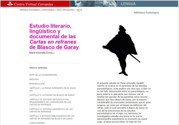 Estudio literario, lingüístico y documental de las Cartas en refranes de Blasco de Garay