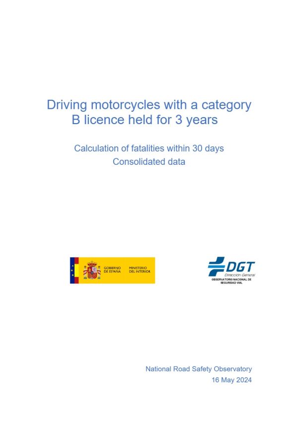 Driving motorcycles with a category B licence held for 3 years of experience