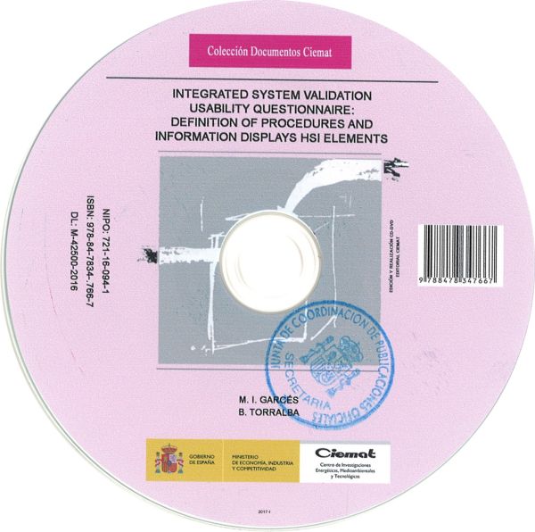 Integrated system validation usability questionnaire, definition of the procedures and information displays HSI elements