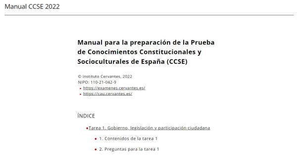 Manual para la preparación de la prueba de Conocimientos Constitucionales y Socioculturales de España (CCSE)
