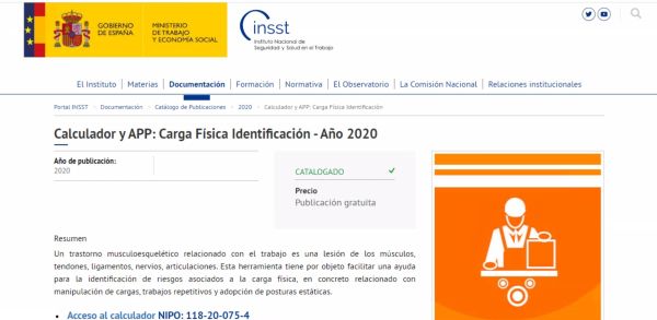 Carga física identificación